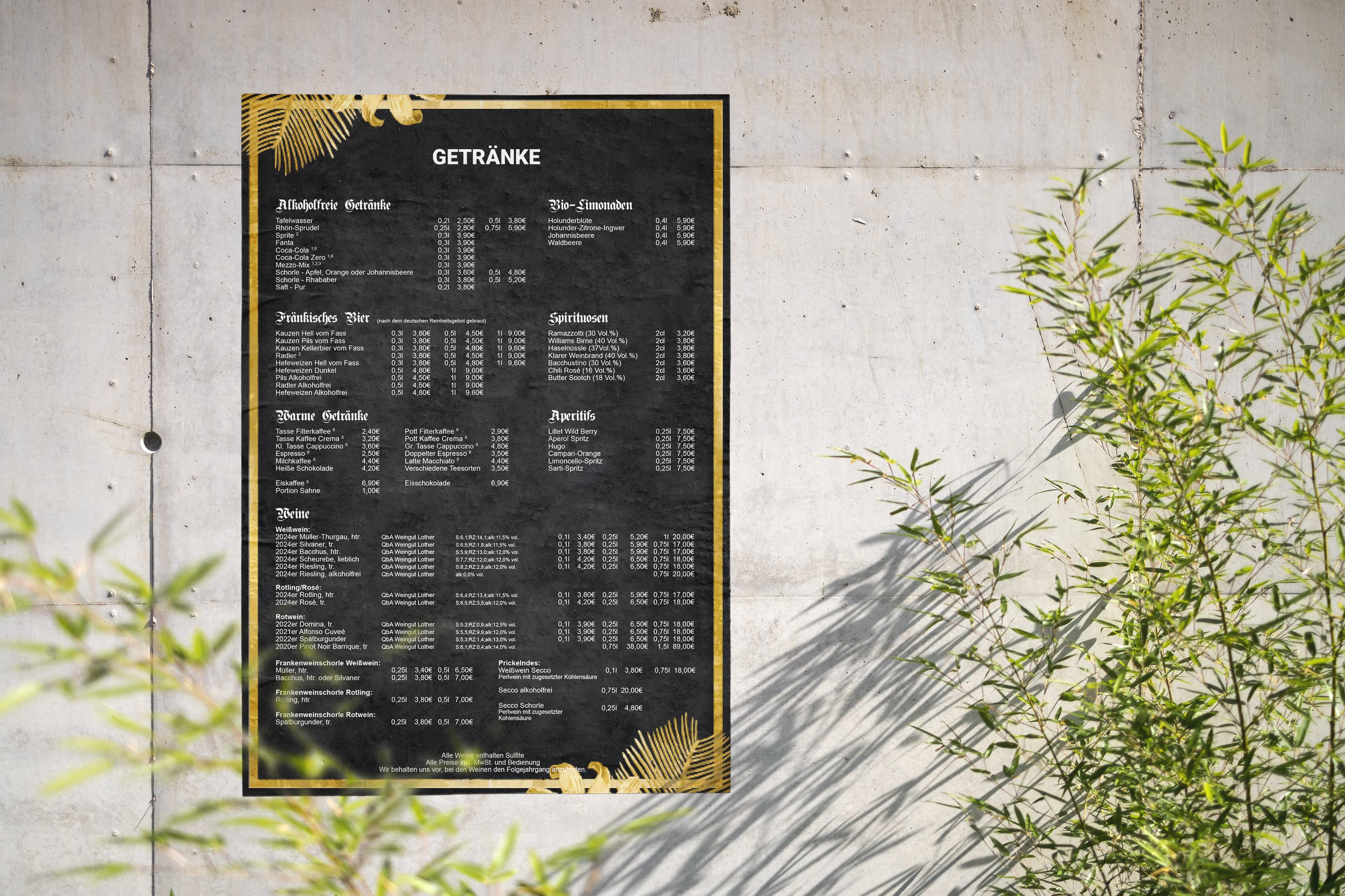 Biergarten Zehntgraf – Getränkekarte · Großformat